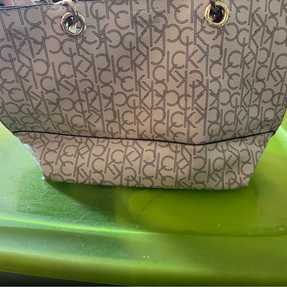 Calvin Klein Monogrammed Tan Tote